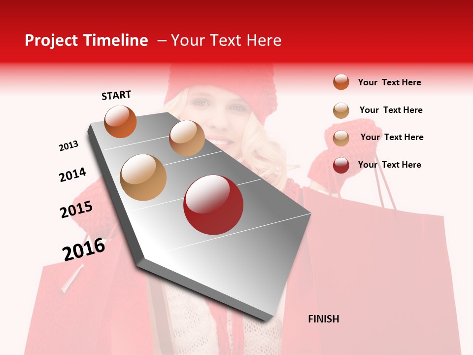 Teenage Lady Caucasian PowerPoint Template