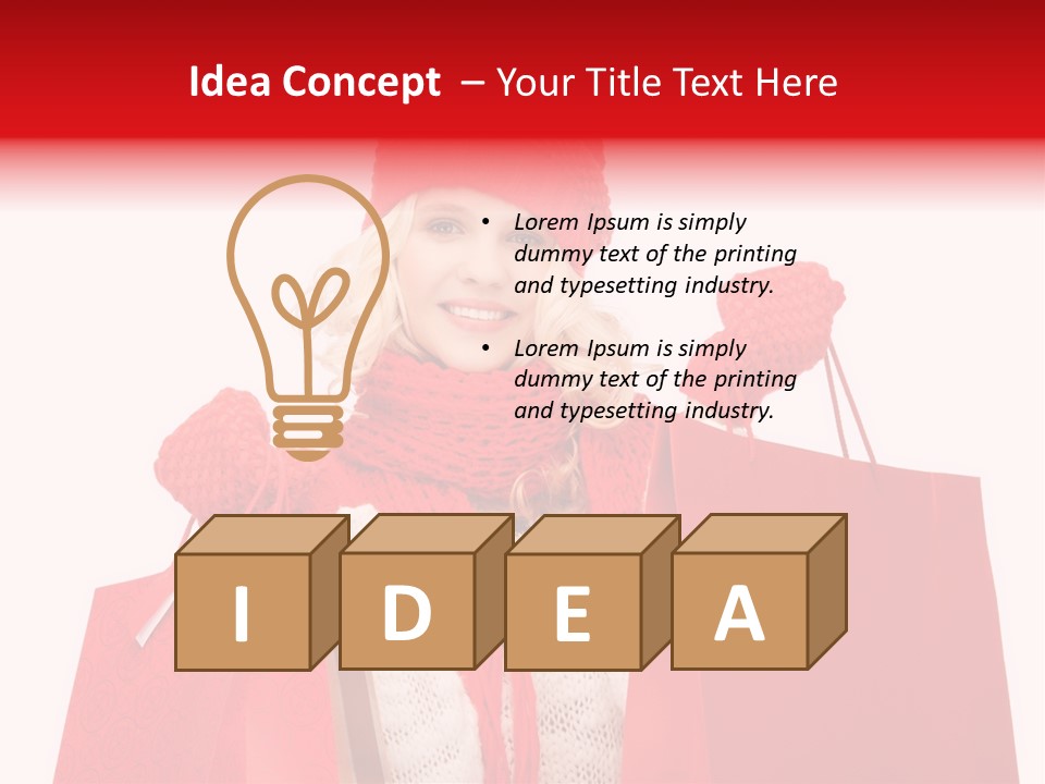 Teenage Lady Caucasian PowerPoint Template