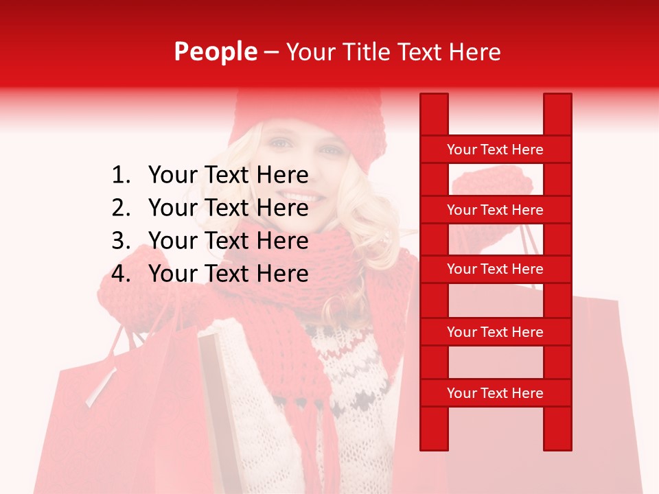 Teenage Lady Caucasian PowerPoint Template