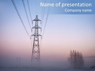 Fog Twilight Wire PowerPoint Template
