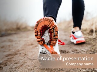 Footpath Woman Shoe PowerPoint Template