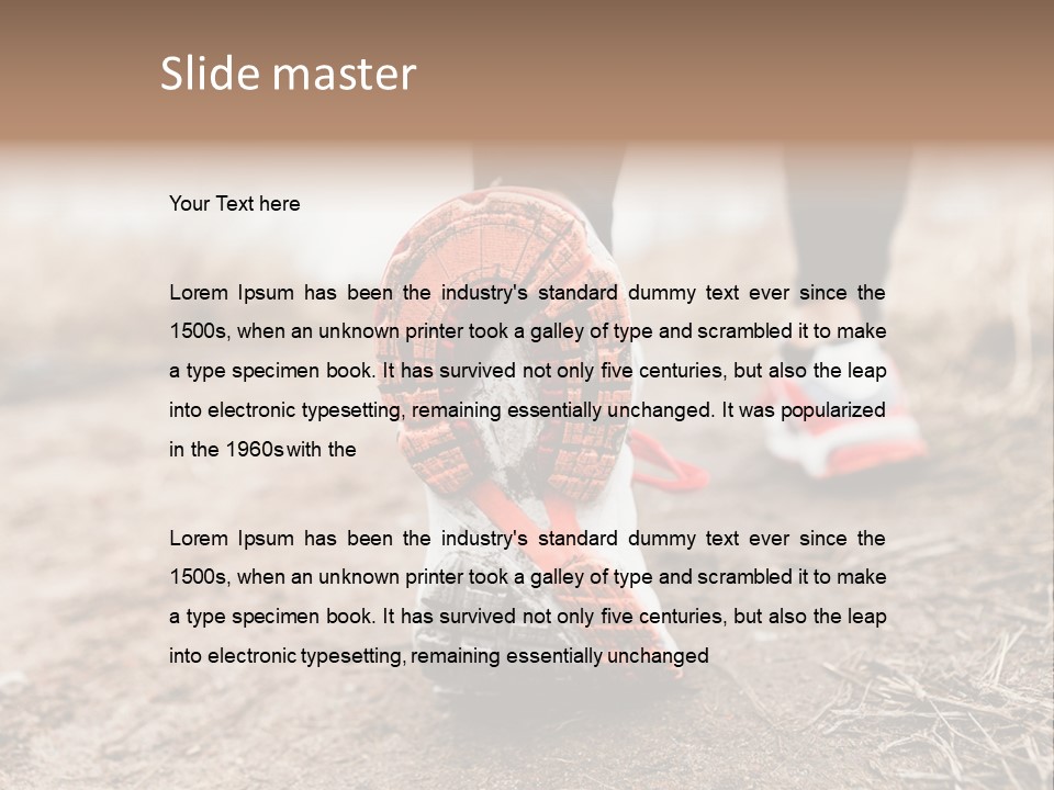 Footpath Woman Shoe PowerPoint Template