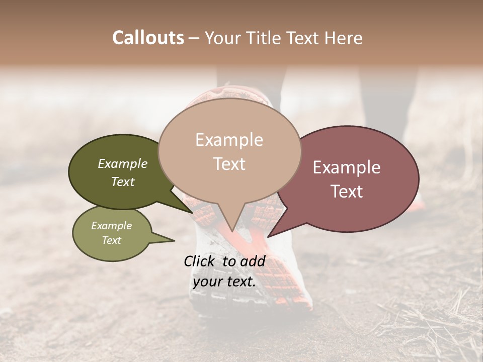 Footpath Woman Shoe PowerPoint Template