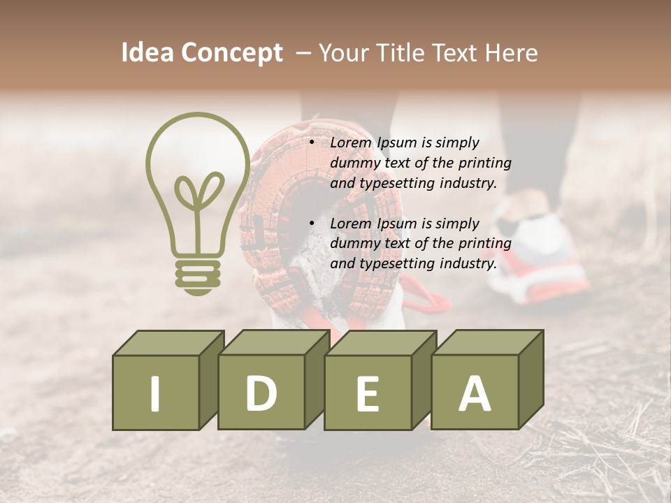 Footpath Woman Shoe PowerPoint Template