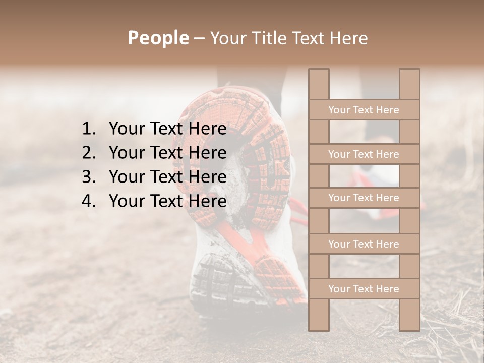 Footpath Woman Shoe PowerPoint Template