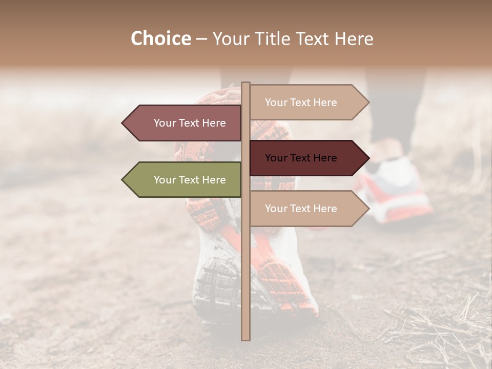 Footpath Woman Shoe PowerPoint Template