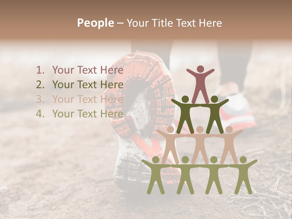 Footpath Woman Shoe PowerPoint Template