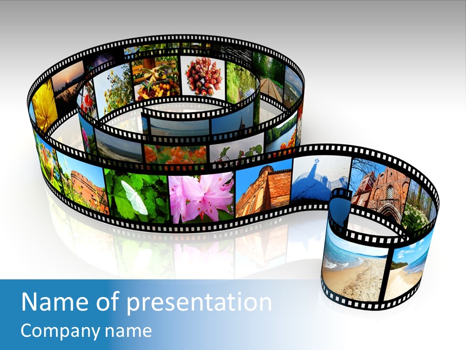 Roll Filmstrip Entertainment PowerPoint Template