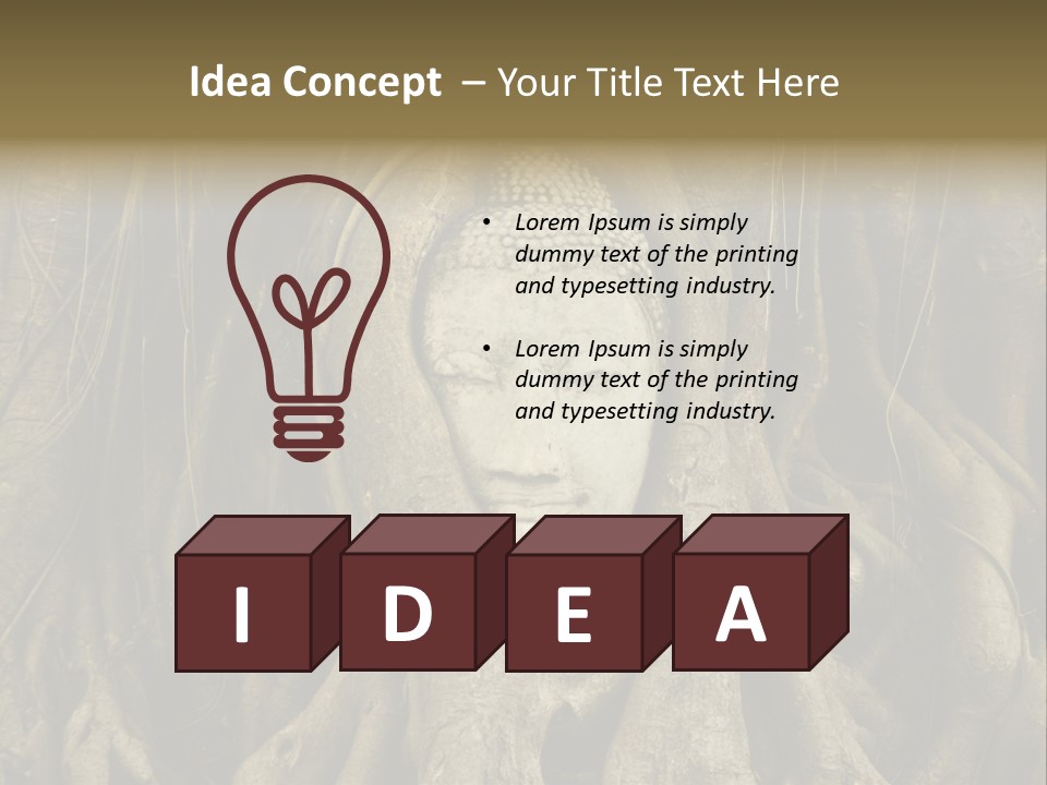 Meditation Temple Laos PowerPoint Template