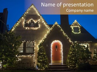 Glow Night December PowerPoint Template