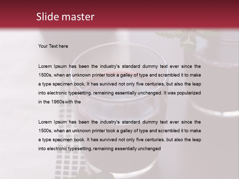 A Table Topped With Glasses Filled With Liquid PowerPoint Template