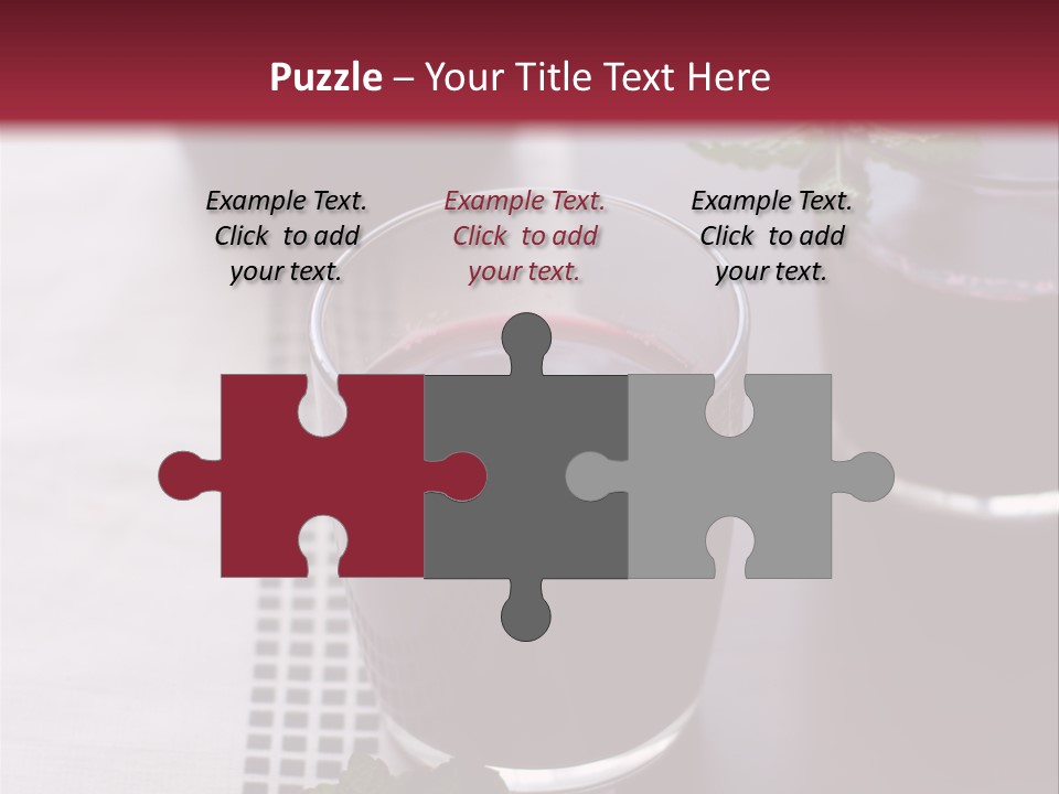 A Table Topped With Glasses Filled With Liquid PowerPoint Template