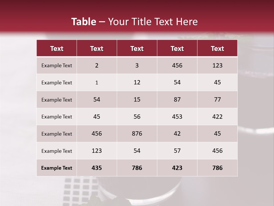 A Table Topped With Glasses Filled With Liquid PowerPoint Template