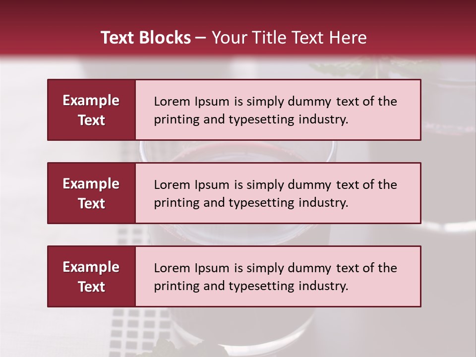 A Table Topped With Glasses Filled With Liquid PowerPoint Template