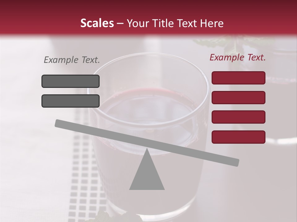 A Table Topped With Glasses Filled With Liquid PowerPoint Template