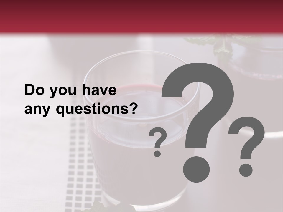 A Table Topped With Glasses Filled With Liquid PowerPoint Template