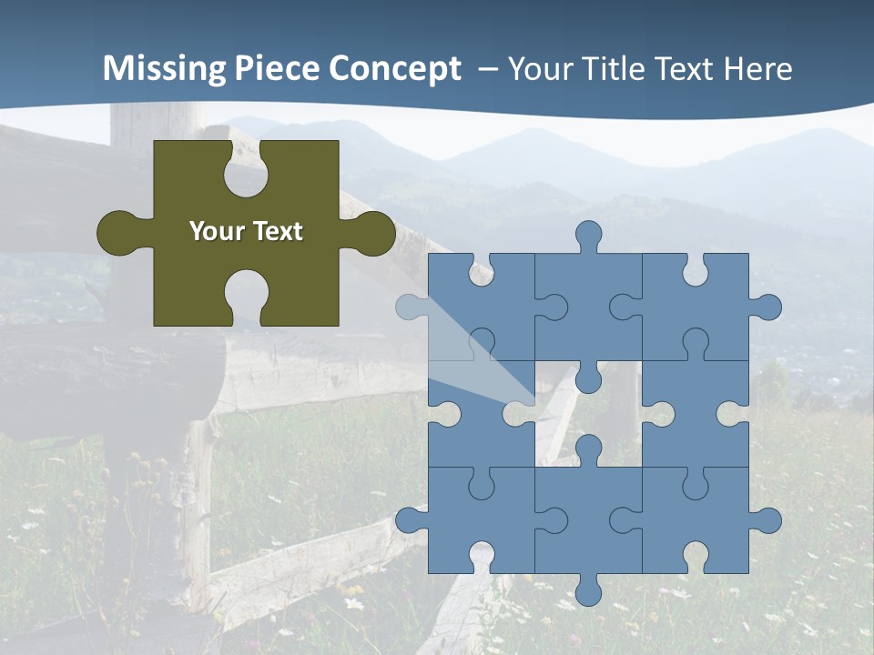 A Wooden Fence In A Grassy Field With Mountains In The Background PowerPoint Template