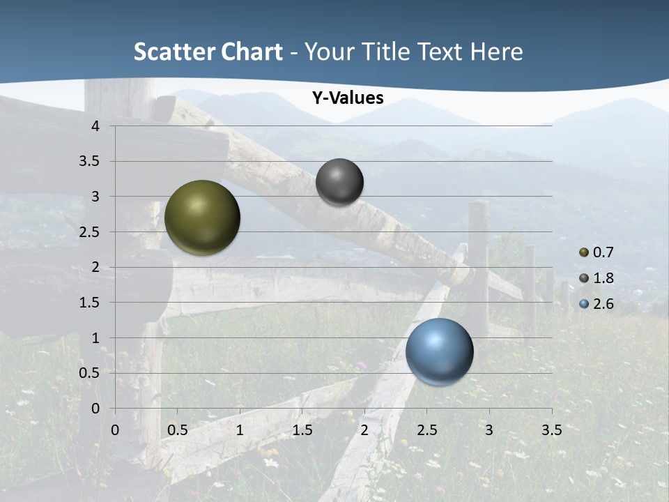 A Wooden Fence In A Grassy Field With Mountains In The Background PowerPoint Template