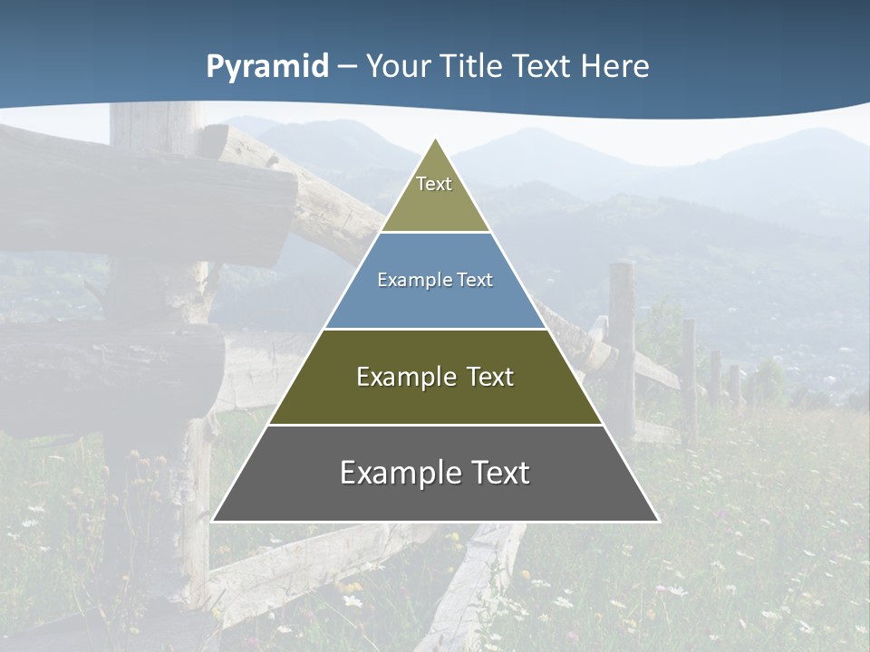 A Wooden Fence In A Grassy Field With Mountains In The Background PowerPoint Template