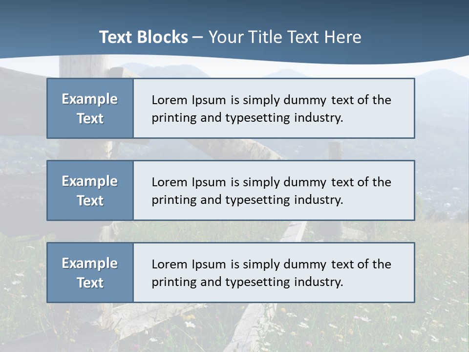 A Wooden Fence In A Grassy Field With Mountains In The Background PowerPoint Template