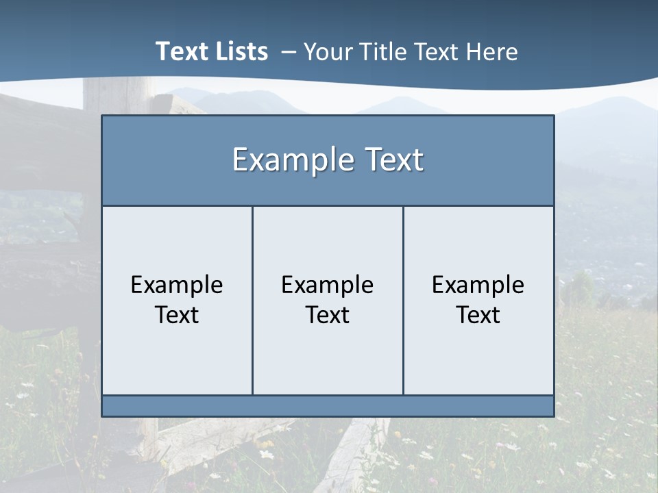 A Wooden Fence In A Grassy Field With Mountains In The Background PowerPoint Template