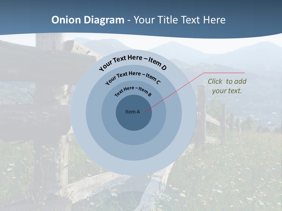 A Wooden Fence In A Grassy Field With Mountains In The Background PowerPoint Template