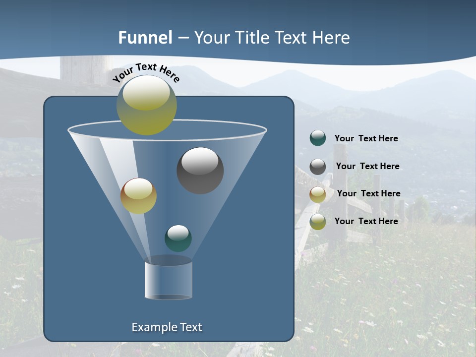 A Wooden Fence In A Grassy Field With Mountains In The Background PowerPoint Template