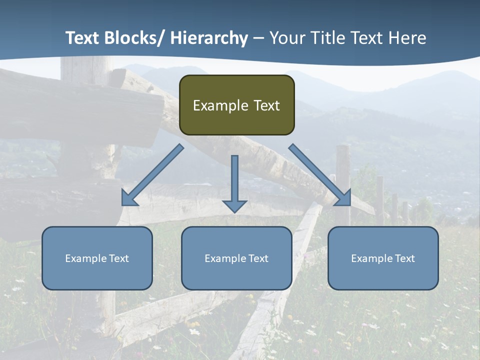 A Wooden Fence In A Grassy Field With Mountains In The Background PowerPoint Template