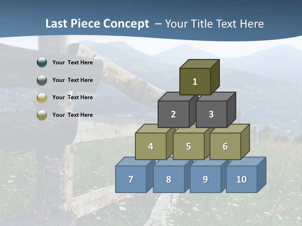 A Wooden Fence In A Grassy Field With Mountains In The Background PowerPoint Template