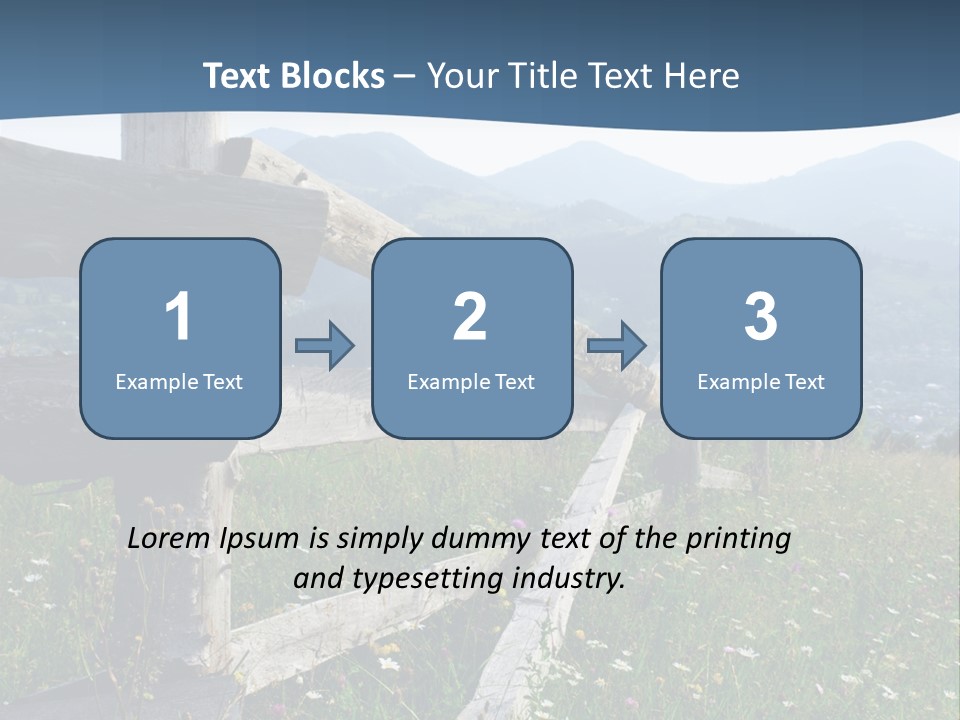 A Wooden Fence In A Grassy Field With Mountains In The Background PowerPoint Template