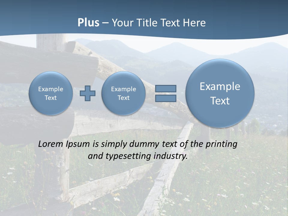 A Wooden Fence In A Grassy Field With Mountains In The Background PowerPoint Template