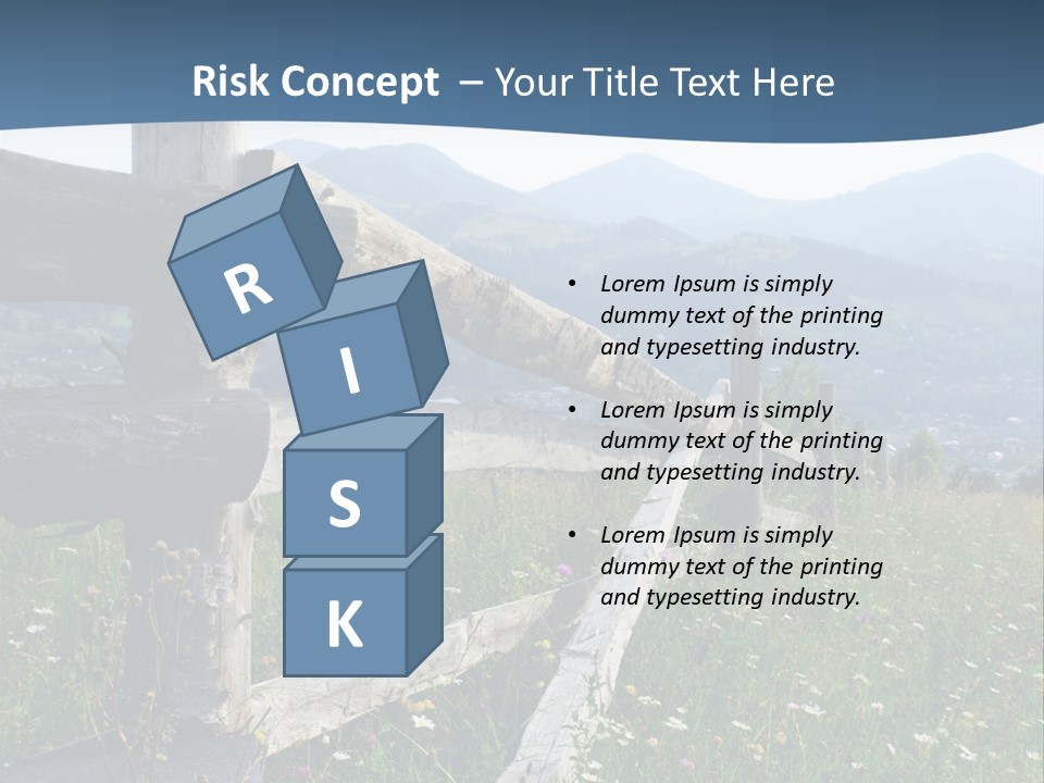 A Wooden Fence In A Grassy Field With Mountains In The Background PowerPoint Template