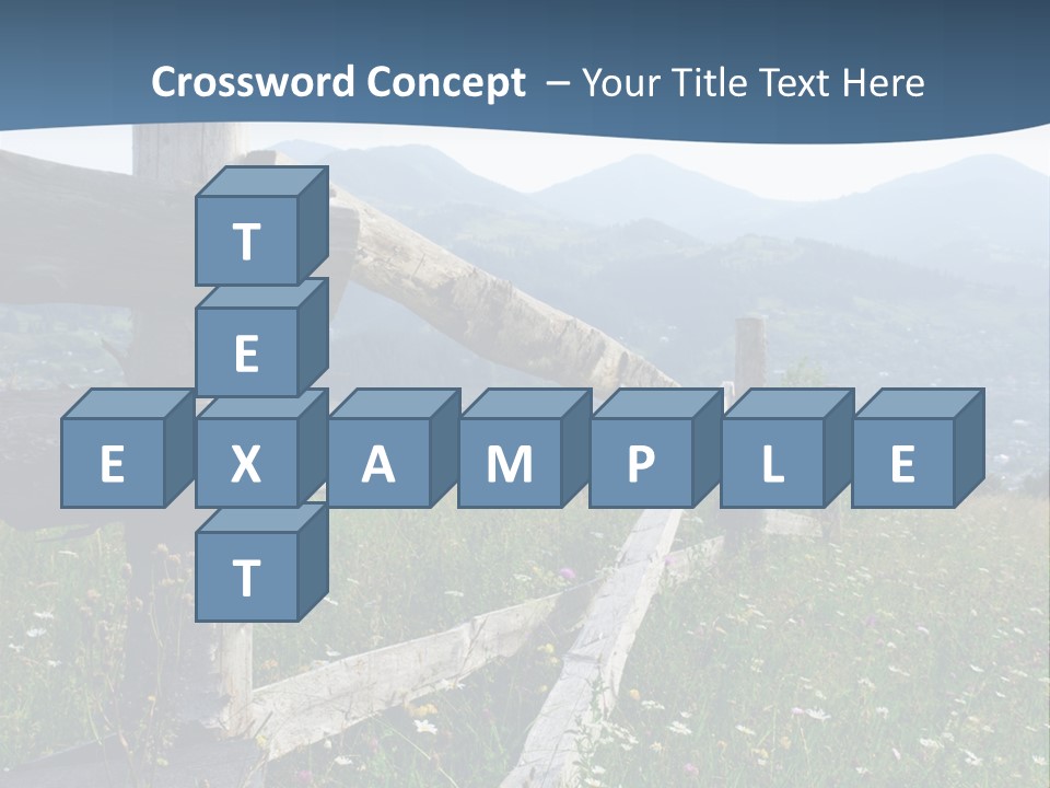 A Wooden Fence In A Grassy Field With Mountains In The Background PowerPoint Template