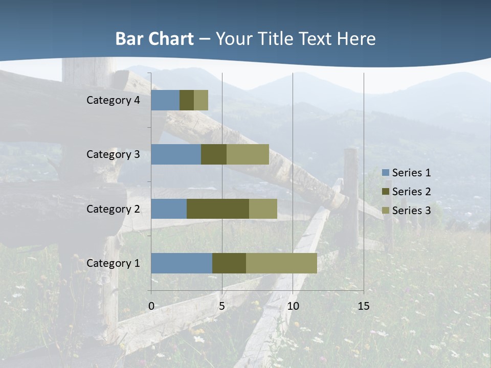 A Wooden Fence In A Grassy Field With Mountains In The Background PowerPoint Template