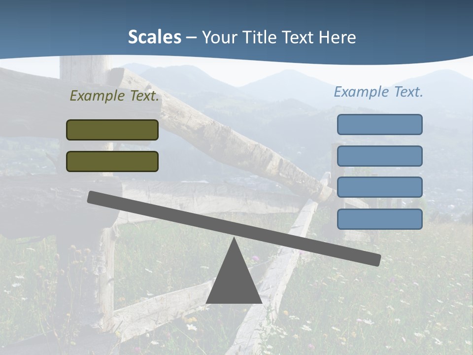 A Wooden Fence In A Grassy Field With Mountains In The Background PowerPoint Template