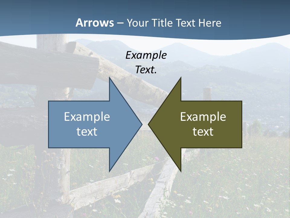 A Wooden Fence In A Grassy Field With Mountains In The Background PowerPoint Template