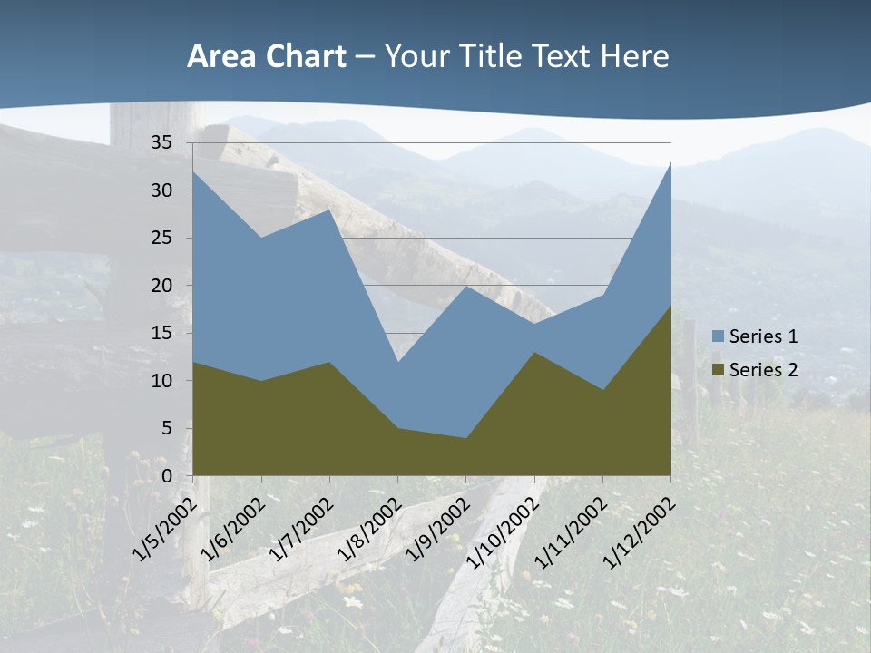 A Wooden Fence In A Grassy Field With Mountains In The Background PowerPoint Template