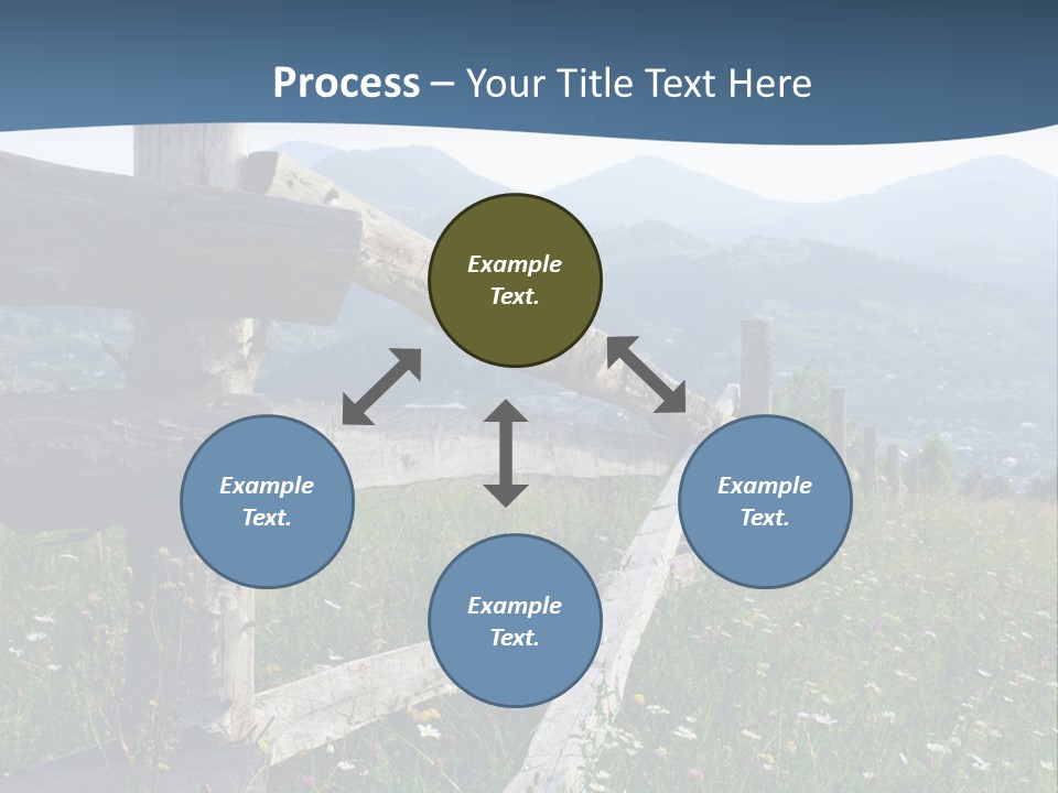 A Wooden Fence In A Grassy Field With Mountains In The Background PowerPoint Template