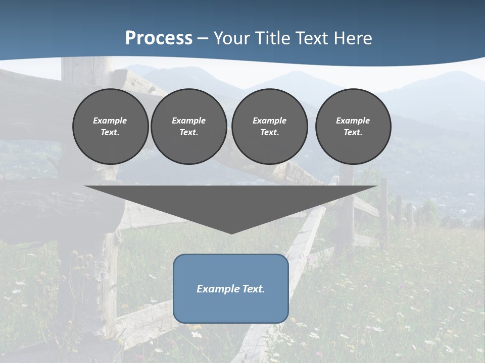A Wooden Fence In A Grassy Field With Mountains In The Background PowerPoint Template