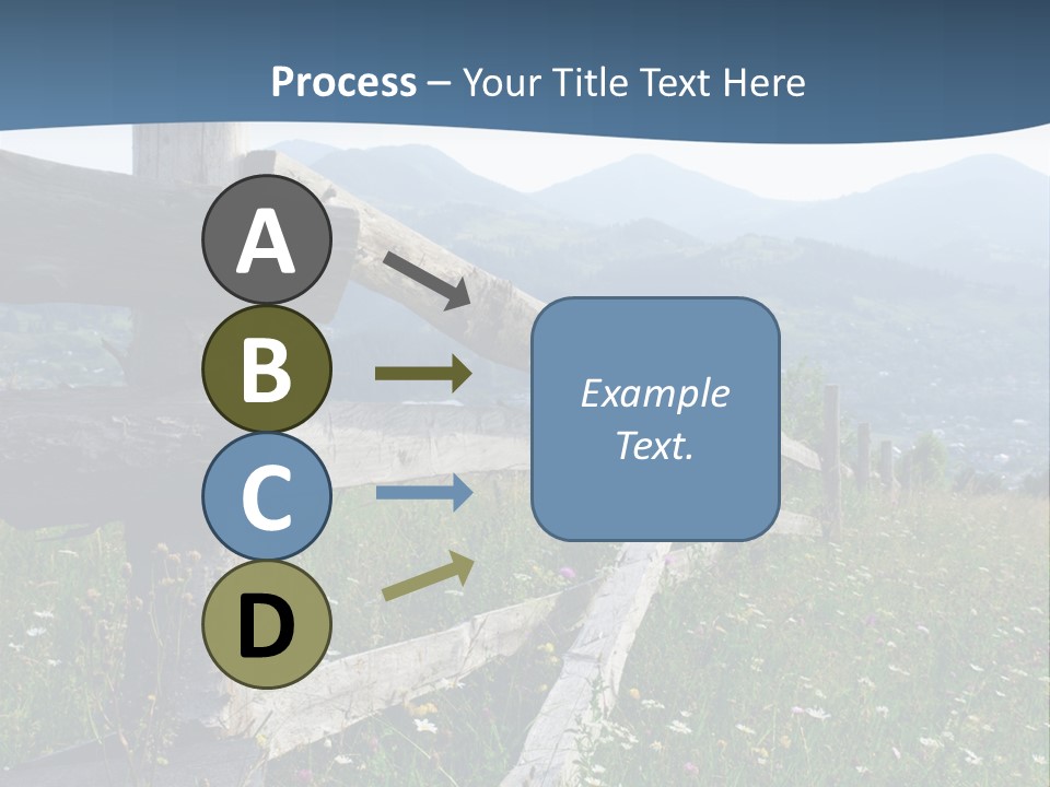 A Wooden Fence In A Grassy Field With Mountains In The Background PowerPoint Template