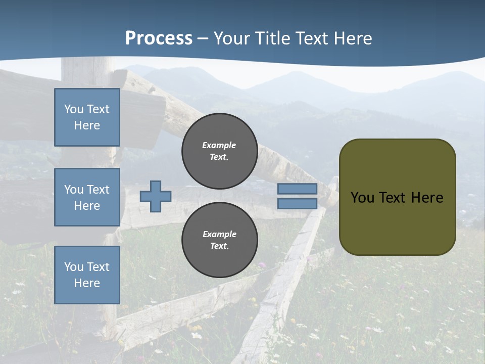 A Wooden Fence In A Grassy Field With Mountains In The Background PowerPoint Template