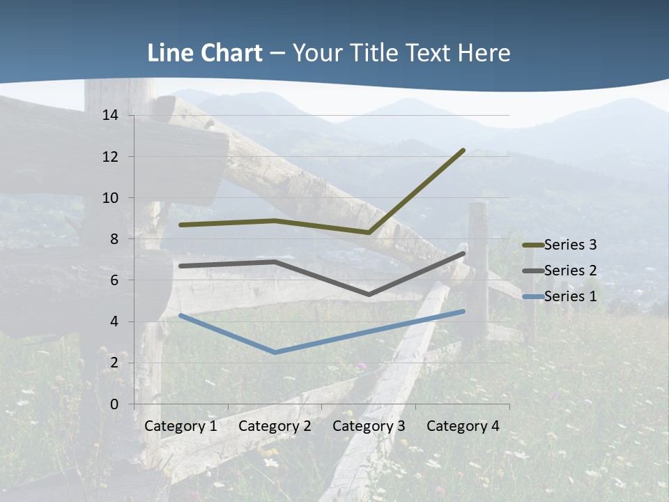 A Wooden Fence In A Grassy Field With Mountains In The Background PowerPoint Template