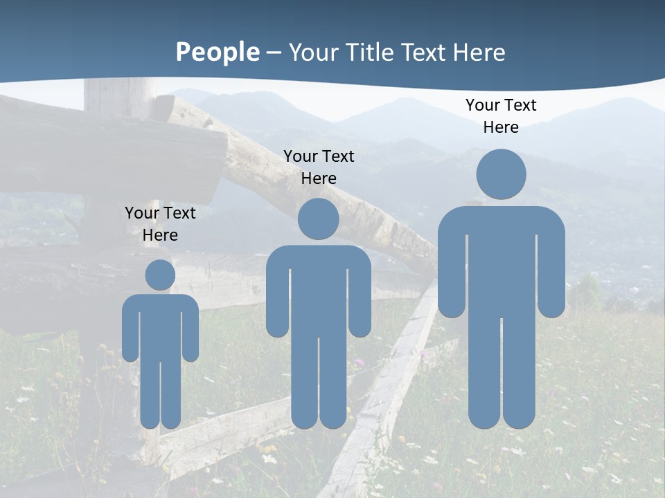 A Wooden Fence In A Grassy Field With Mountains In The Background PowerPoint Template