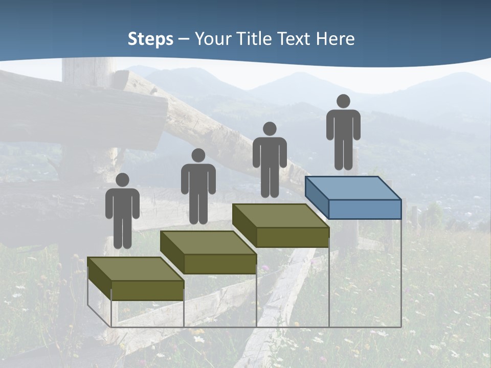 A Wooden Fence In A Grassy Field With Mountains In The Background PowerPoint Template