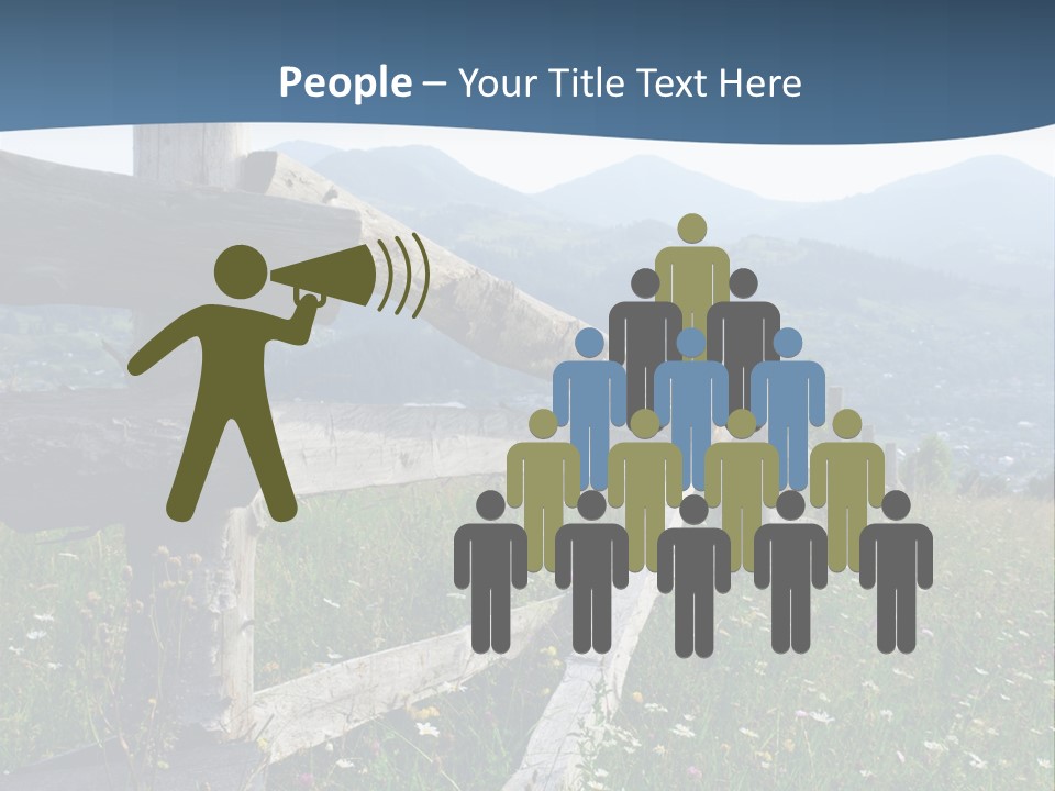 A Wooden Fence In A Grassy Field With Mountains In The Background PowerPoint Template