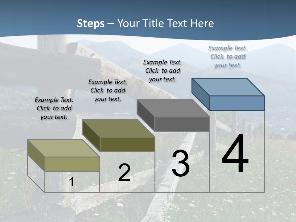A Wooden Fence In A Grassy Field With Mountains In The Background PowerPoint Template
