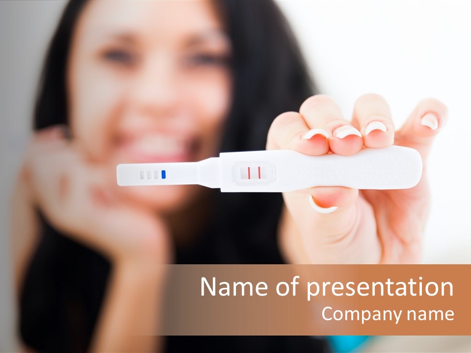 A Woman Holding A Toothbrush In Her Hand PowerPoint Template