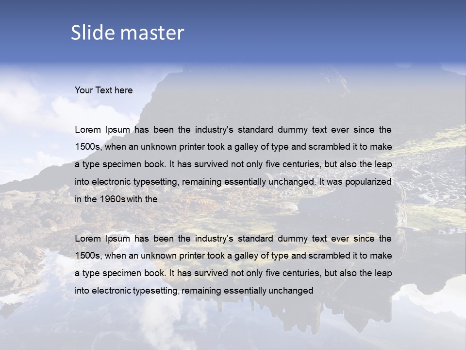 Seascape Blue Old PowerPoint Template