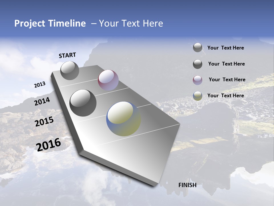 Seascape Blue Old PowerPoint Template