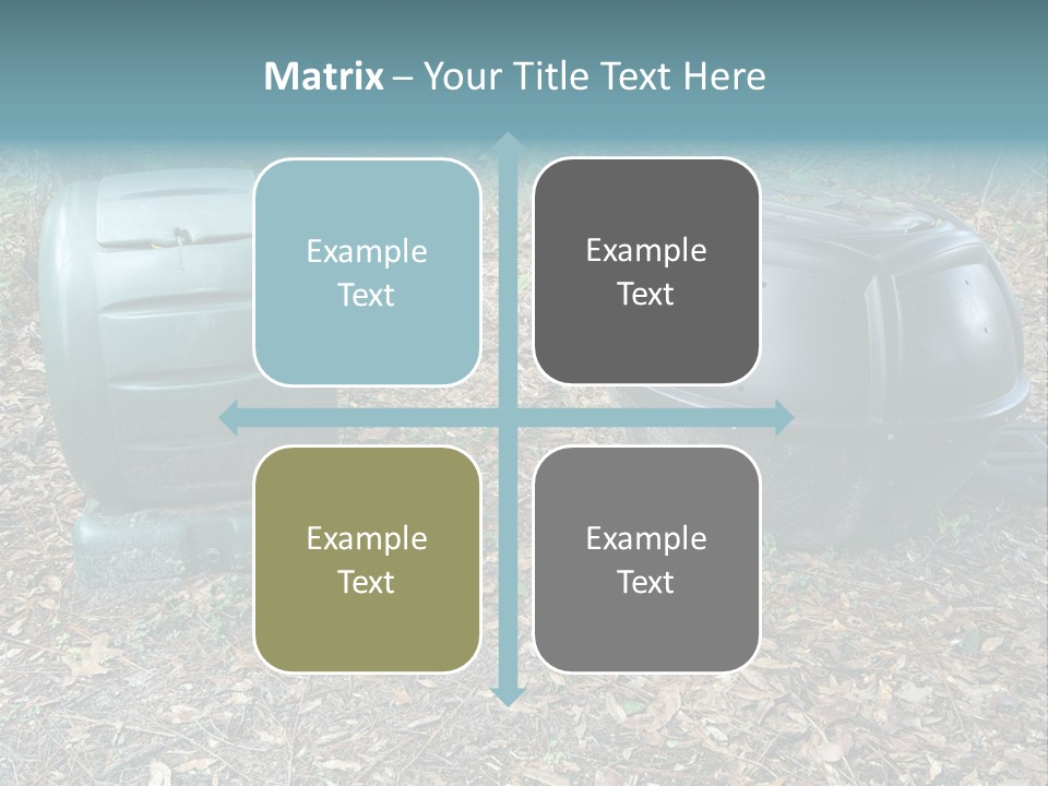 Two Trash Cans Sitting On The Ground In The Woods PowerPoint Template